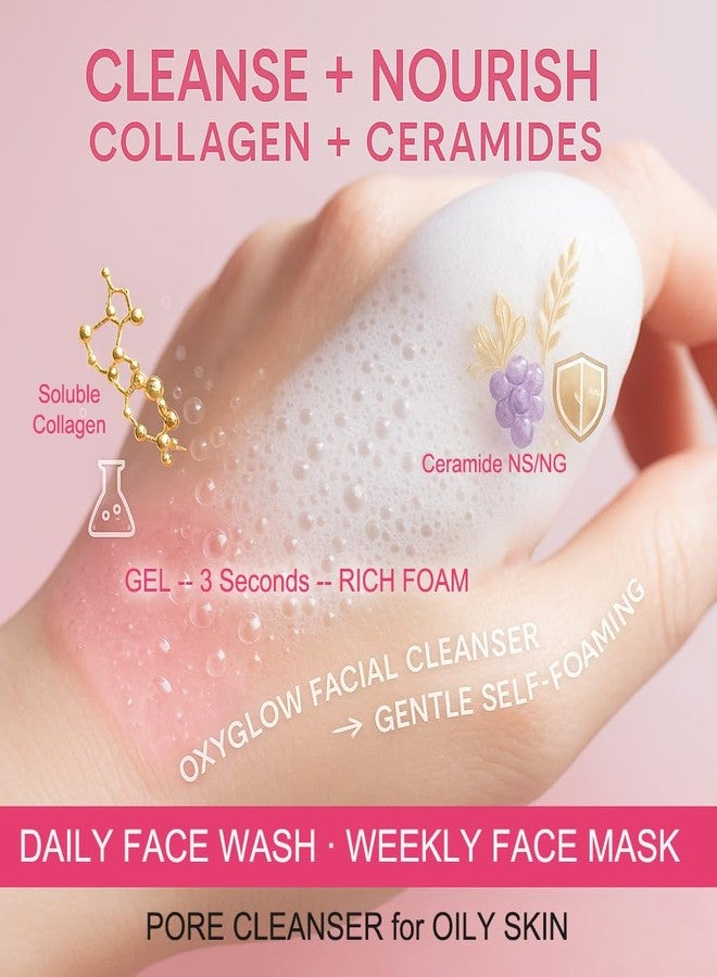 GONIM Face Wash Bubble Facial Cleanser with 3s Self-Foaming, Daily Face Wash for Makeup Remover, Collagen + Ceramides + Niacinamide, Weekly Face Mask for Oily Skin Deep Cleansing Skin Care 50g/1.76oz - Image 3